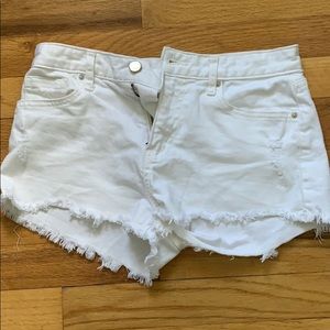White jean shorts